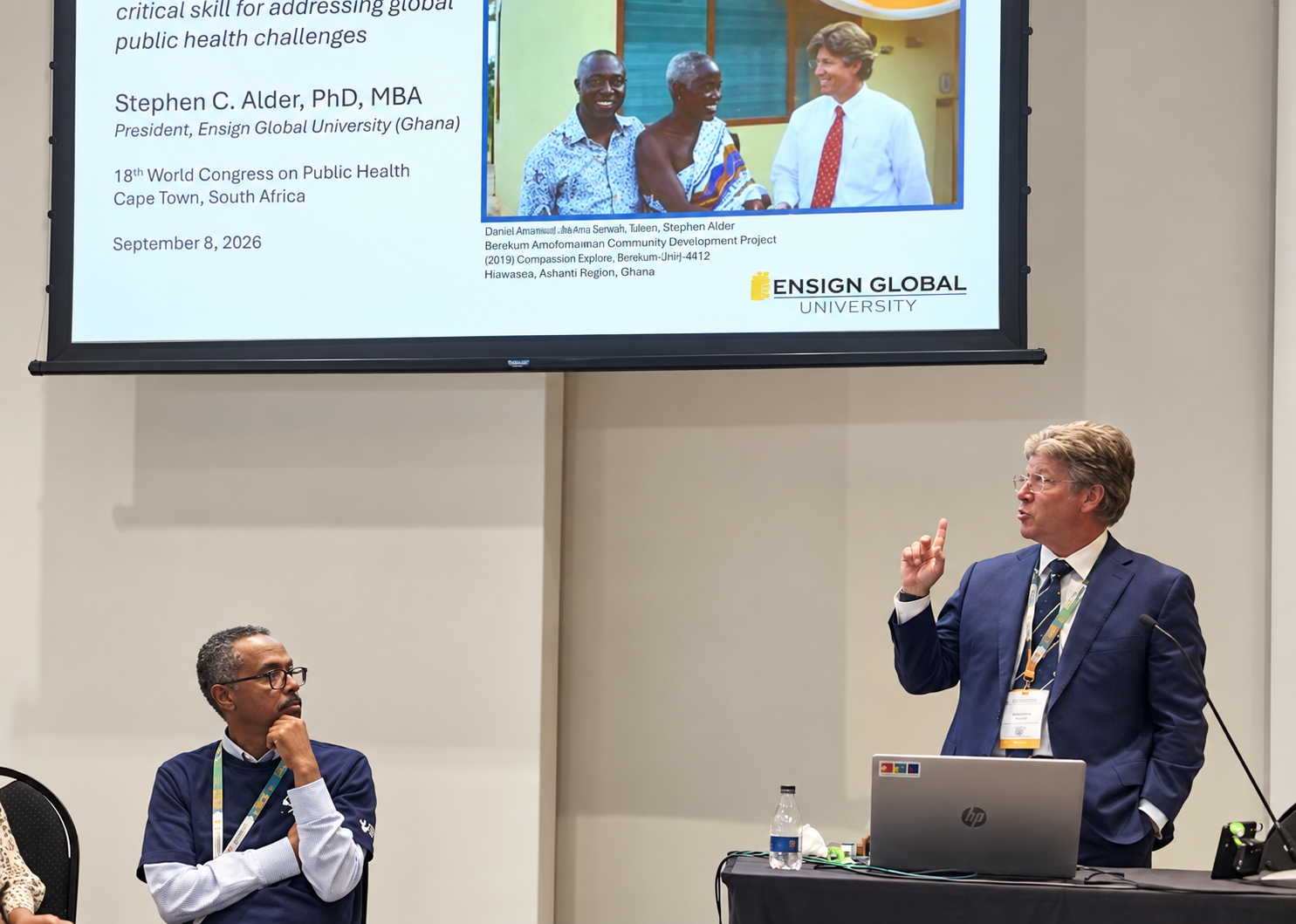 Ensign Global University President Stephen C. Alder presents “Advancing Global Public Health Diplomacy Through Academic Partnerships” at the 18th World Congress on Public Health.