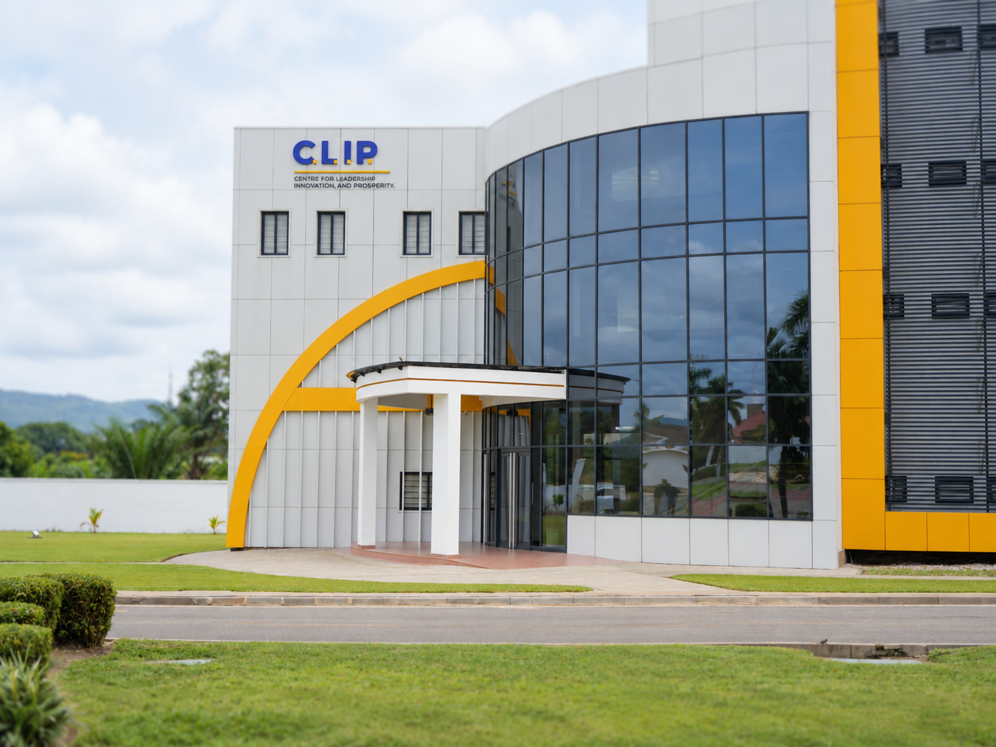 The Center for Leadership, Innovation, and Prosperity (CLIP) Building at Ensign Global University, which houses the technical operations and coordination offices supporting Health2Go implementation, training, and research.