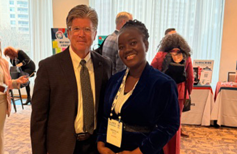 Ensign Global University graduate Ursulla Frempong attended the ASPPH Annual Meeting in Crytal City, VA, just outside of Washington DC. During her time at the conference, she caught up with Ensign Global President Stephen C. Alder. The two took photos and reminisced about Ursulla’s time as a student