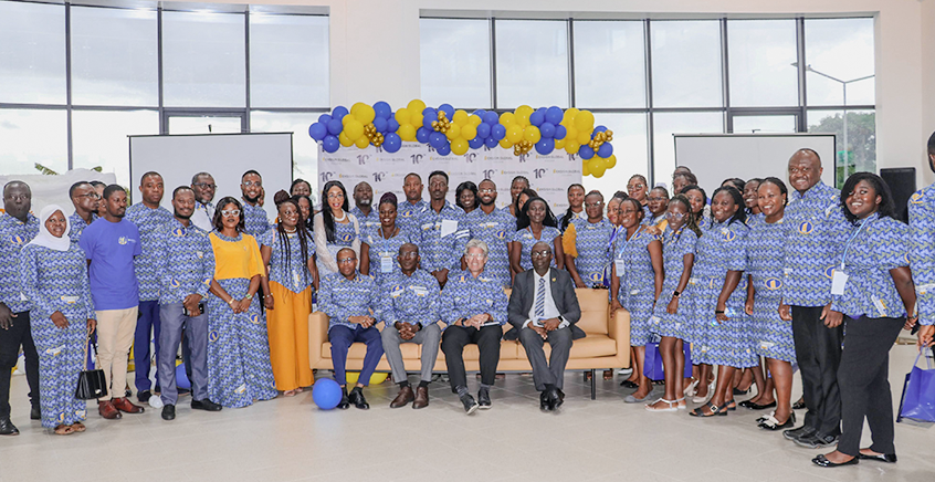 Ensign Global staff and students at the 10th anniversary launch.