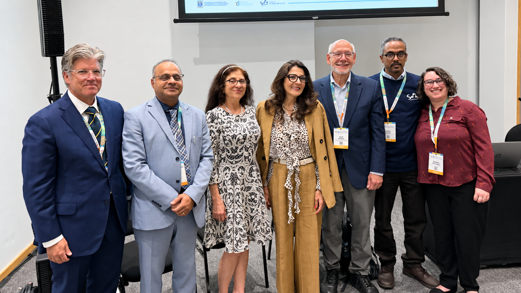Stephen C. Alder, far left, joins fellow delegates at the 18th World Congress on Public Health in Cape Town.