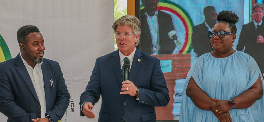 Prof. Stephen Alder alongside leaders from the Ghana Health Service and the Ministry of Health.